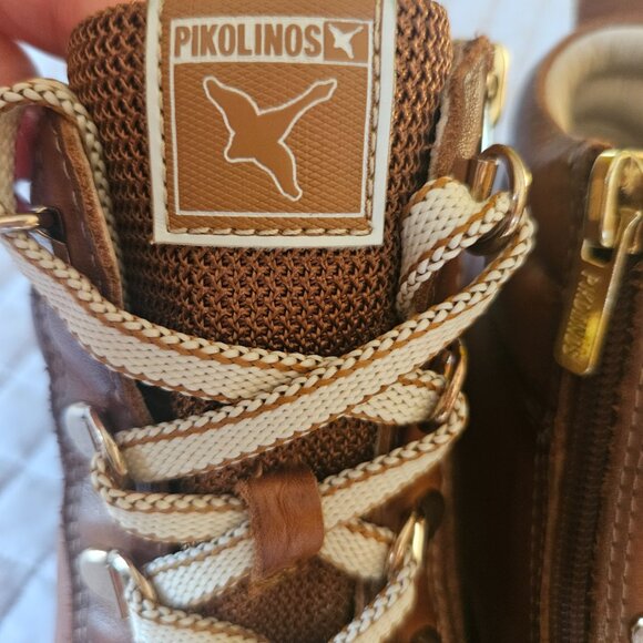 Pikolinos Vigo Brandy Lace-up Leather Ankle Boots Womens SZ 39 US 8.5 Brown - Picture 4 of 15